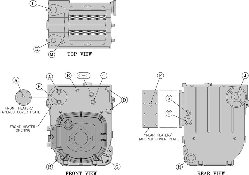 Section III: KnockDown Boiler Assembly (continued) Figure 5: Boiler Tapping Locations and Usage (Knockdown Boilers Only) Tapping Location Size NPT A ¾" Steam Boiler PURPOSE OF TAPPINGS Non-Heater