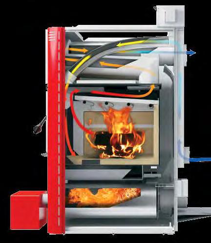9 ADVANCED COMBUSTION SYSTEM Oil Furnace: The stainless steel combustion chamber/heat exchanger of the oil furnace module can be connected to your choice of Beckett or Riello high-efficiency burners