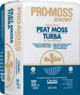 8 cu ft compressed 30/pallet PRO-MOSS PEAT MOSS Ideal for indoor and outdoor horticultural applications Saves water and aerates