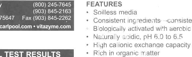 ia Consistent ingredients-consistent results Biologically activated with aerobic soil microorganisms