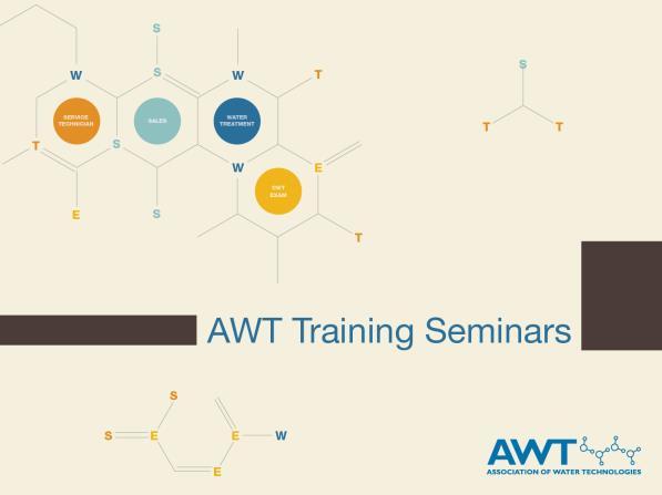 WELCOME TO THE AWT REGIONAL TRAINING PROGRAM 2014 Las Vegas and Indianapolis 2 Course