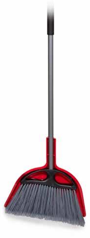 22 BROOMS ANGLE BROOMS Soft, split-tip synthetic fibers control and trap debris Various sized sweeping faces for both large and compact areas Best for dry dust, dirt and pet hair Great to use around