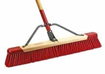 Assembled push brooms come with a 1-1/8" x 60" wood handle with bolt-on connector and steel brace 7324A 7324 7318 18" All-purpose wet & dry clean-up push broom head 731812 18" All-purpose wet & dry