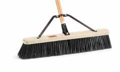 BROOMS 39 PUSH BROOMS CONTRACTOR GRADE OUTDOOR HEAVY WET AND DRY DEBRIS Durable, lacquered, pre-drilled block will accept a Contractor Grade Bolt-On Connector or Unbreakable Connector Long 4" stiff