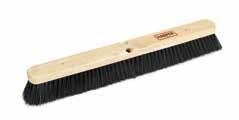 BROOMS 43 PUSH BROOMS THREADED WOOD BLOCK INDOOR/OUTDOOR WET AND DRY DEBRIS Dual threaded handle hole hardwood block will accept any standard threaded handle Semi-stiff bristles for all surfaces