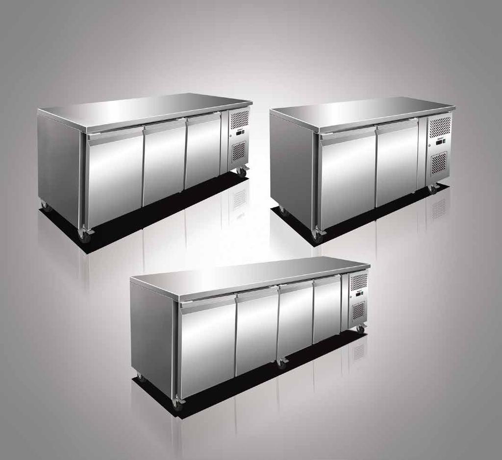 Solid Door Vertical Fridges & Freezers Stainless Steel Preparation Counter Fridges High ambient operating temperature up to 43 C Digital temperature control and locks Food grade stainless steel