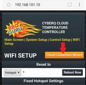 the Connecting your CyberQ Cloud to your Wi-fi Network section. The interface is much easier to use, and it can be done from any PC or mobile device equipped with a web browser.