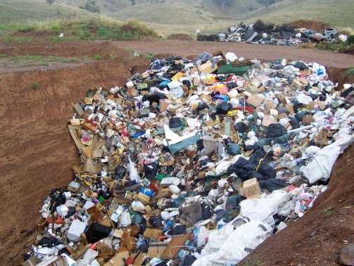 ANAEROBIC DECOMPOSITION Happens in a landfill Produces methane, a greenhouse gas 80 times more potent than carbon dioxide Locks