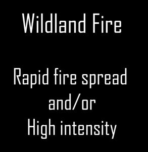 Severe Fire Conditions Fuel, Weather, and Topography Wildland Fire Rapid fire spread