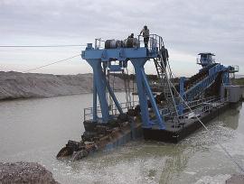 Floating bucket ladder dredger with caterpillar chain These machines offer the most cost-effective method of dredging but, unfortunately, are not suitable for all materials, particularly deposits