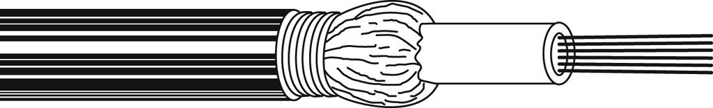 Water swellable E-glass yarns as strength members and for the longitudinal watertightness, surrounded by swelling tape. 4.