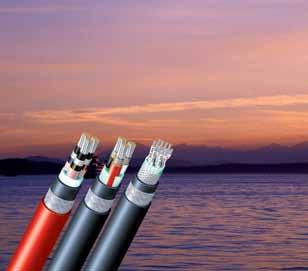 For naval cables that are installed in destroyers and submarines, not only flame retardant, halogen free and low smoke but waterproofing and light weight are also required as well.