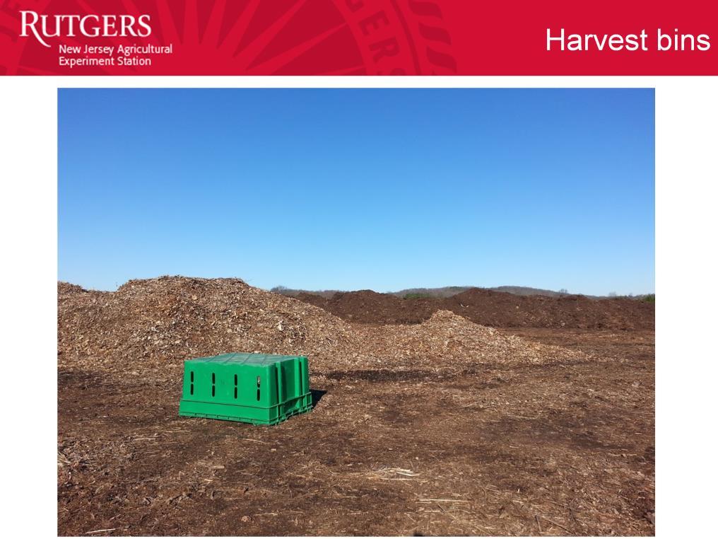 This harvest bin was found in the compost production area of the farm.