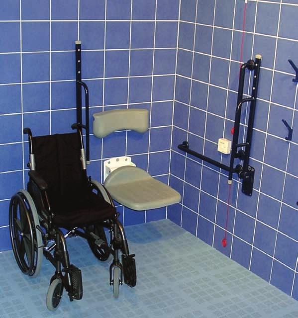 Wheelchair users need sufficient space for dressing and undressing while seated or lying down.