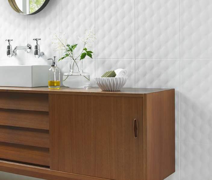 BCT45779 Grey TacTile 298x498mm BCT45786 White TacTile 298x498mm TACTILE Get a feel for Ted Baker with TacTile, a selection of textured tiles that brings a touch of style to the home.