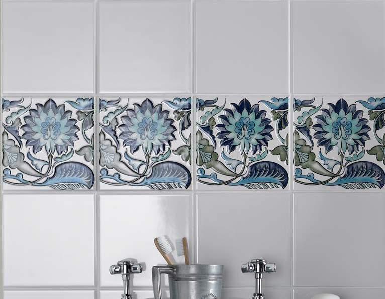 VA90112 Morgan Decor 152x152mm MORGAN De Morgan s inspiration came from Middle Eastern ceramics, with their rich deep colours and dynamic floral designs.