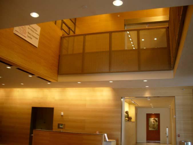 ENTRANCE LOBBY Design Goals Create warm comfortable space that functions well for social gatherings Highlight rich wood walls Create a visually open space Highlight the Gutenberg Bible Display case