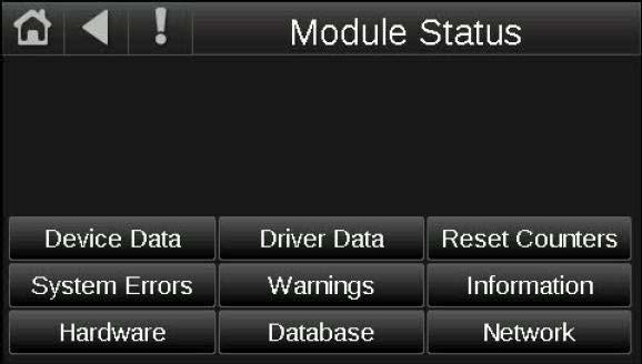 Module Status (Modstat) Screen The Module Status screen shows allows the operator to select a section of the Module Status (Modstat) report to view.