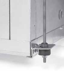 Heavy gauge cabinet construction and vibration isolated hanger brackets minimize noise and vibration.