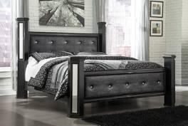 stand tops Twin and full beds also available (see youth section) Beds available: King Panel Bed (56/58) Queen Bed (54/57) Queen HB (57/B100-31) Glamorous high-fashion bedroom features a