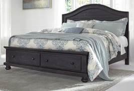 B635 Sharlowe (Signature Design) Solid pine wood group in a vintage casual design All case pieces and bed are set on stylish turned bun feet Distressed