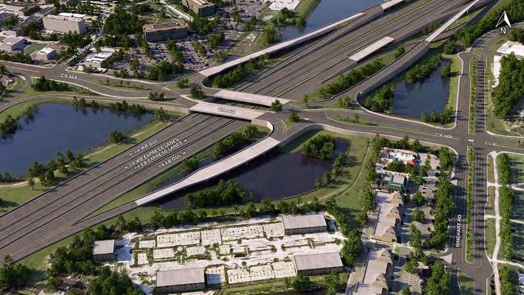 I-4/CR 46A Interchange Full interchange funded for construction in FY 2027 Interim