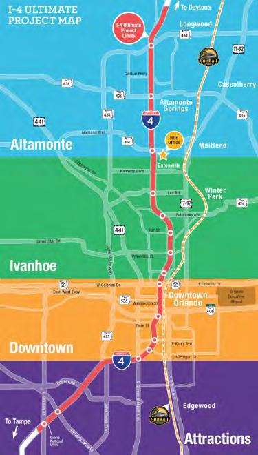FDOT: Improving Mobility & Safety in Central Florida 2021 will see the opening of: 21 miles of I-4