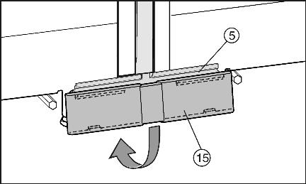 4 (C) so they are not in contact with the floor. u Level the combination using the outer height-adjustable feet Fig. 4 (B). Fig. 9 Before fitting the cover strip Fig.