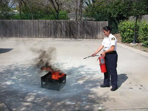 FIRE EXTINGUISHING TRAINING Teaches: The classes on fires and different types of