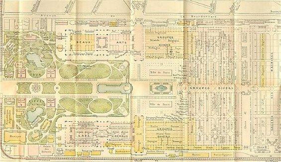 Plan of the Champ-de-Mars at the 1889 Exhibition