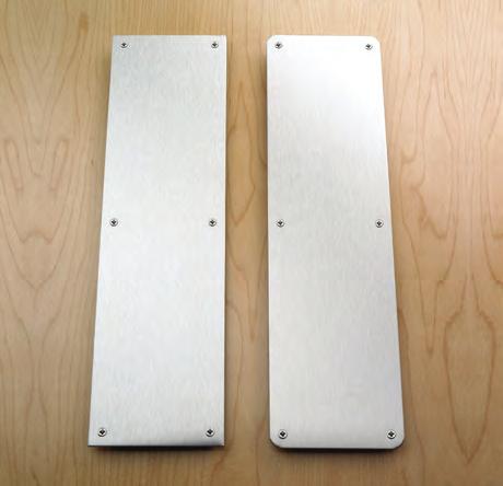 Push Plates Designed to be used on the push side of the door with a bolt through or concealed rose fixed pull handle on the pull side.