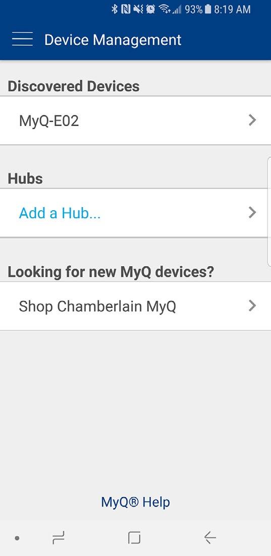 2. Tap MyQ-nnn under Discoverable Devices. 3.