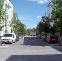 Core principles: vital, equitable, efficient On-street parking within a widened carriageway On-street parking bays integrated with tree planting in a shared space street Echelon parking either side