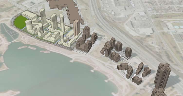 view looking southwards 3D view of the Preferred Master  view from Gardiner Expressway at
