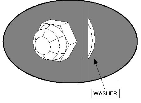 Place a washer (included in parts packet) onto top and / or bottom mounting bolt on latch dog. Re-install onto firebox face. NOTE: A washer has been installed on each mounting bracket at the factory.