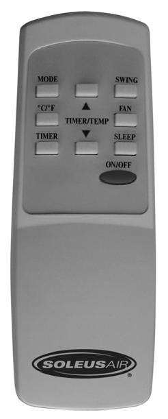OPERATING THE UNIT USING THE REMOTE CONTROL REMOTE CONTROL TIMER/TEMP INCREASE MODE BUTTON SWING (LOUVER OSCILLATION) F/ C FAN SPEED TIMER BUTTON SLEEP MODE TIMER/TEMP DECREASE POWER BUTTON REMOTE