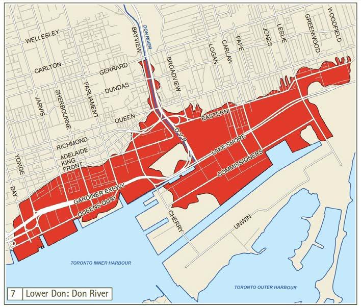 Residential uses are not permitted in Employment Areas. LOWER DON SPECIAL POLICY AREA (SPA) The Unilever Precinct lands are within the Lower Don River flood plain and SPA.