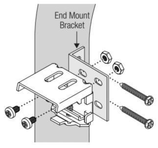 EXTENSION BRACKETS: Follow instructions for bracket location. Use appropriate fasteners to bolt the mounting brackets to the extension.