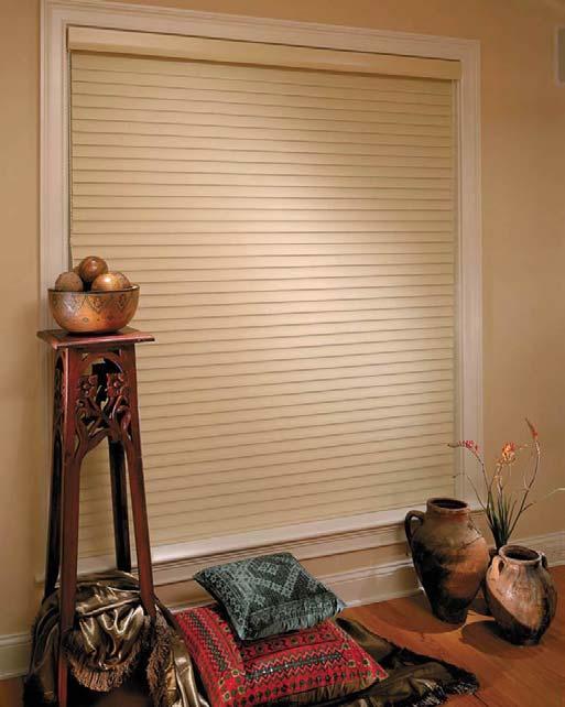 Faux wood blinds give the appearance of real wood blinds at an affordable price.