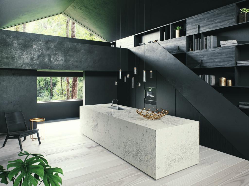 Caesarstone surfaces combine form and function, allowing for the most diverse, durable and practical applications.