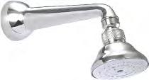 ARMS & HEADS SHOWERS 1 1 2" (50MM) BRASS SHOWER HEAD WITH SWIVEL JOINT 1 1 1 5" (125MM) TRADITIONAL HEAD WITH SWIVEL JOINT 8" (200MM) ROUND SHOWER HEAD WITH SWIVEL JOINT : Rub clean nozzles 8"