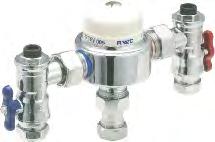 THERMOSTATIC BLENDING VALVE Designed to supply both hot and cold water at equal pressure regardless of any pressure variation in the incoming supply The valve equalises the outlet pressure, by