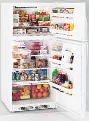 capacity Equipped for optional automatic icemaker 2 split, 1 full-width glass cabinet shelves 3 door shelves, 2 with gallon storage Tall vegetable/fruit crispers Full-width freezer shelf New Bisque