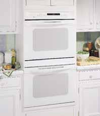 Convection Upper/Self-Clean Lower Profile 30" Built-In Double Oven JTP56WA White on white CleanDesign oven interior Integrated designer handles Control lock capability Convection Upper Oven