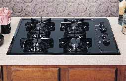 Maximum Output burner Profile 30" Built-In Gas Cooktop JGP336CEV Bisque Tempered glass cooktop