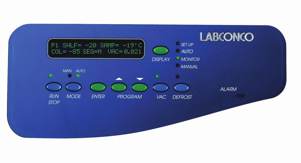 FreeZone Triad Freeze Dry Systems FEATURES & BENEFITS User-Friendly Control Panel Green RUN/STOP indicator illuminates steadily while freeze drying is in progress and turns off when the RUN/STOP