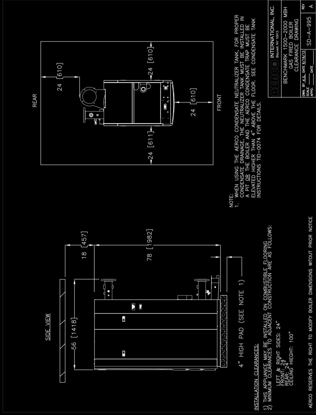 APPENDIX A DIMENSIONAL AND CLEARANCE DRAWINGS Benchmark 1500/2000 Dimension Drawing Number: AP-A-936 rev D Benchmark 1500/2000 Clearance Drawing