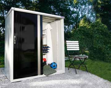 2 m2 the metal garden cabinet provides sufficient room to store garden equipment and tools simply and quickly.