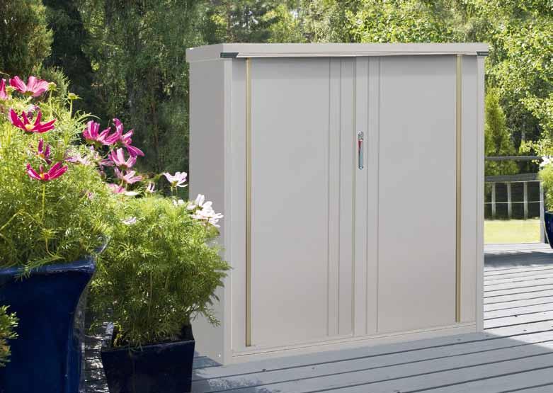 Garden cabinet 3 9 NEW in THE RANGE MAXIMUM STORAGE IN A SMALL AREA Our metal tool shed is perfect for small gardens, terraces or balconies and available in the trend