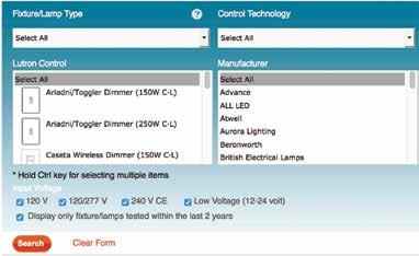 LED product selector tool Detailed results of fixture / bulb performance